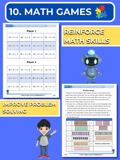 Mathtastico! 4th Grade Math Bundle Unit 5 Dividing Whole Numbers - E-Book