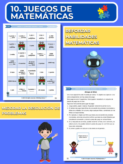 ¡Mathtástico! 6to Grado Unidad 10: Dominar Razones y Tasas - Libro Electrónico