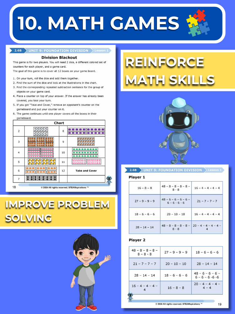 Mathtastico! 2nd Grade Math Bundle Unit 9 Foundation Division - E-Book