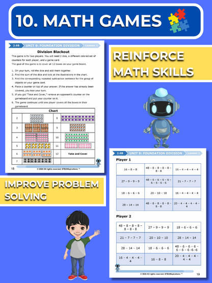 Mathtastico! 2nd Grade Math Bundle Unit 9 Foundation Division - E-Book