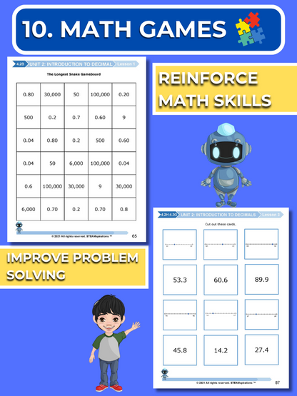 Mathtastico! 4th Grade Math Bundle Unit 2 Introduction to Decimals - E-Book