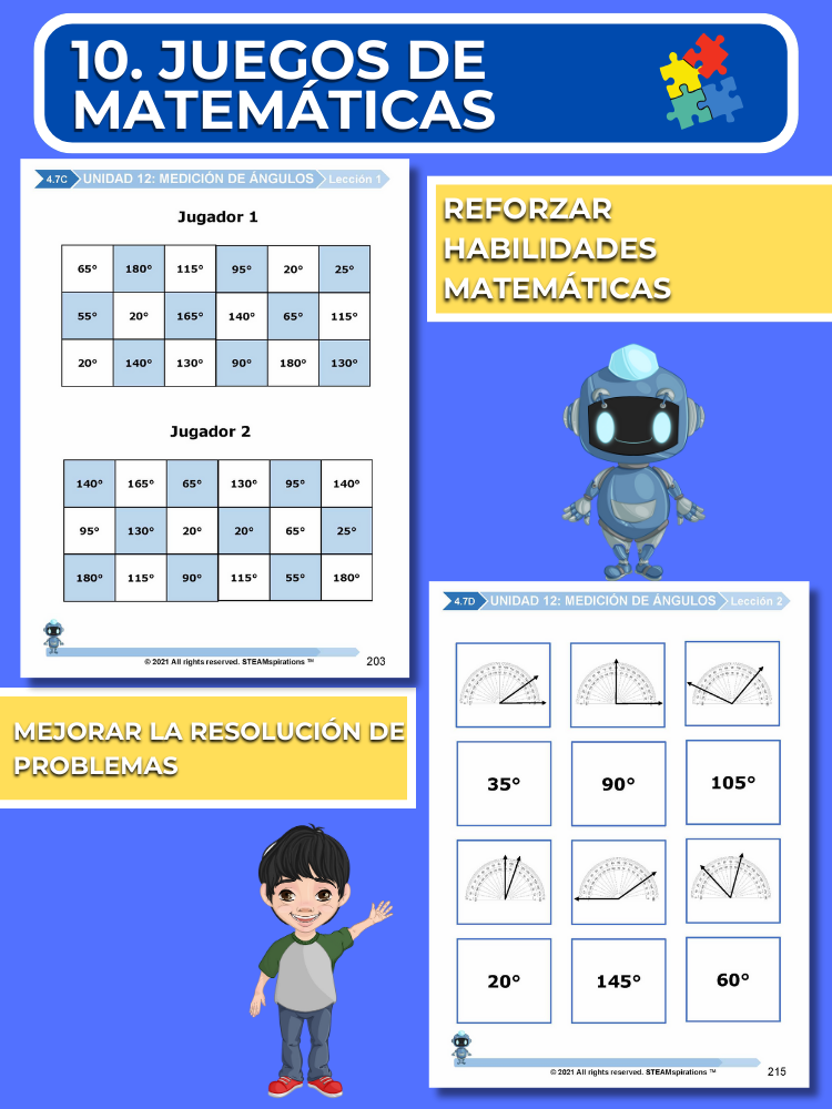 ¡Mathtástico! Paquete de Matemáticas de 4to Grado Unidad 12: ÁNGULOS DE MEDICIÓN - Libro Electrónico