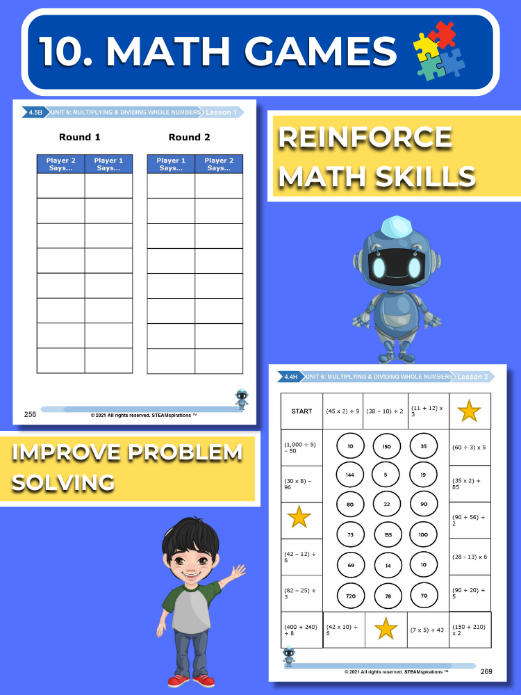 Mathtastico! 4th Grade Math Bundle Unit 6 Multiplying & Dividing Whole Numbers - E-Book