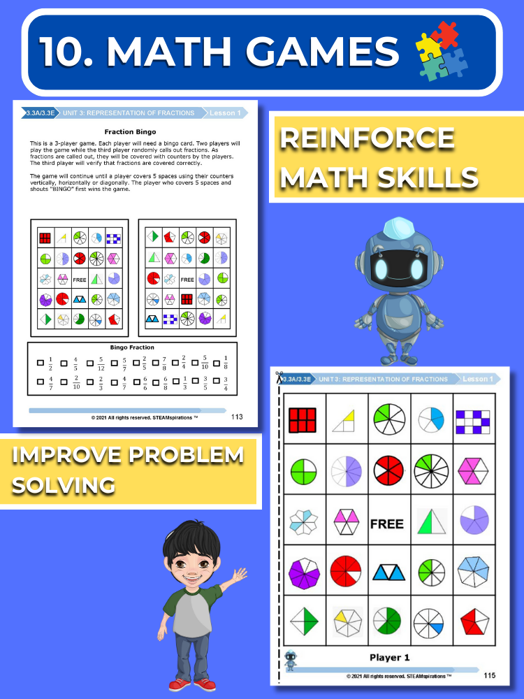 Mathtastico! 3rd Grade Math Bundle Unit 3 Fraction Representations - E-Book