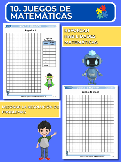 ¡Mathtástico! Paquete de Matemáticas de 3er Grado Unidad 13: Medición - Libro Electrónico