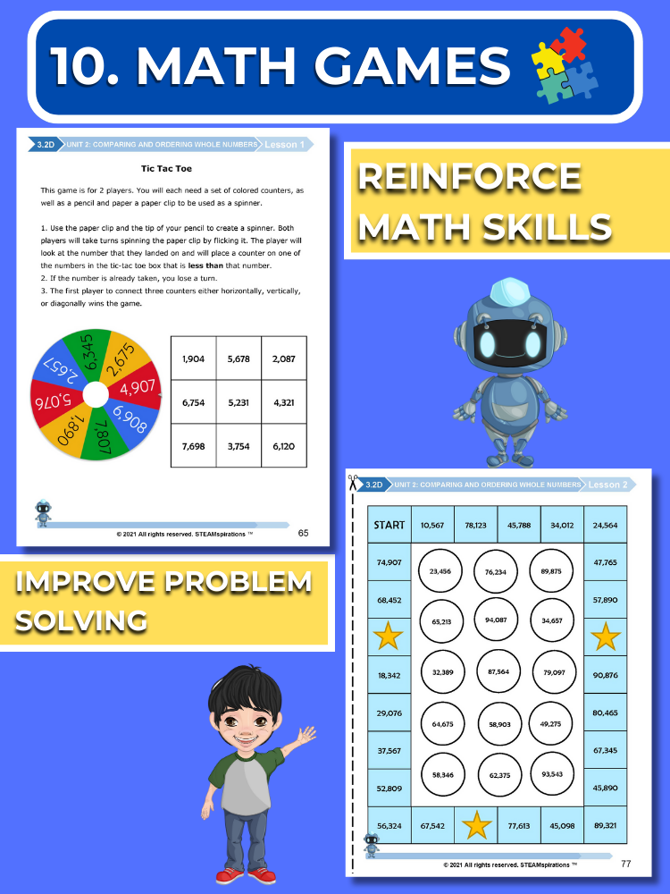 Mathtastico! 3rd Grade Math Bundle Unit 2 Compare and Order Whole Numbers - E-Book