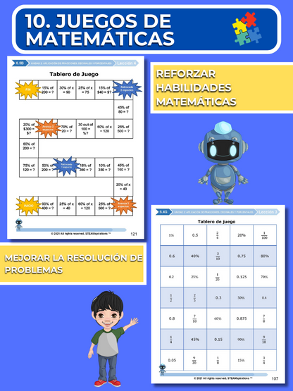 ¡Mathtástico! 6to Grado Unidad 2: Aplicación de Fracciones, Decimales y Porcentajes - Libro Electrónico