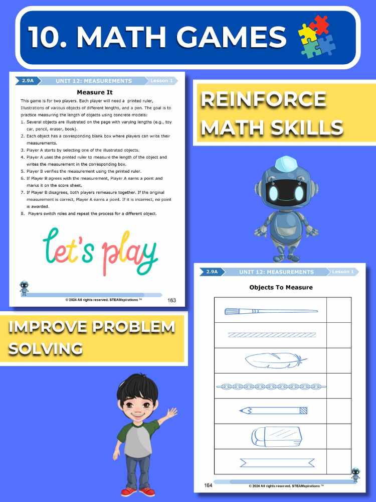 Mathtastico! 2nd Grade Math Bundle Unit 12 Measurements - E-Book