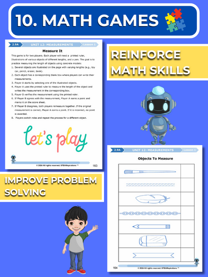 Mathtastico! 2nd Grade Math Bundle Unit 12 Measurements - E-Book