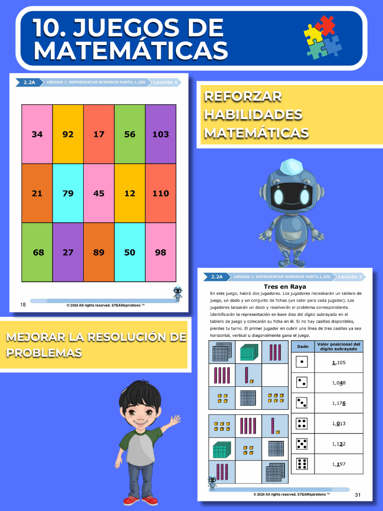 ¡Mathtástico! 2do Grado Unidad 1: Representación De Números Hasta 1,200 - Libro Electrónico