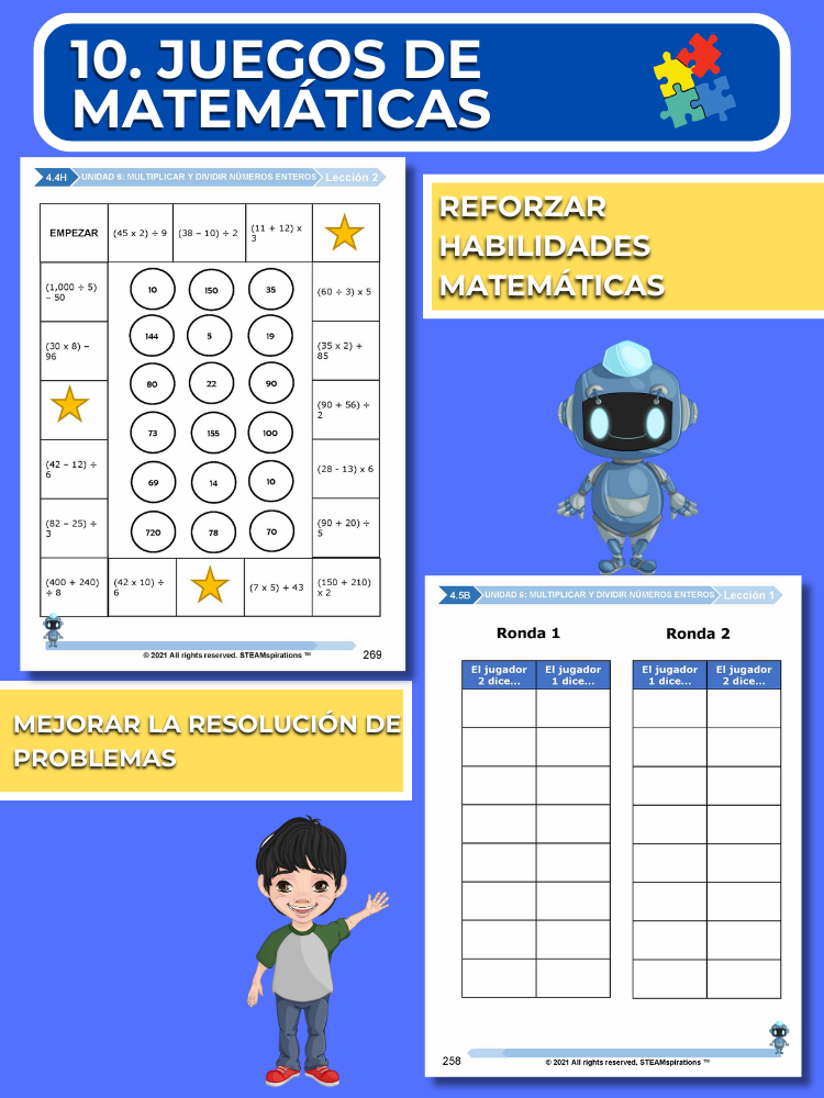 ¡Mathtástico! 4to Grado Unidad 6: MULTIPLICAR Y DIVIDIR NÚMEROS ENTEROS - Libro Electrónico