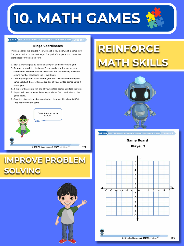 Mathtastico! 6th Math Unit 12 Algebraic Foundations & Coordinate Planes - E-Book