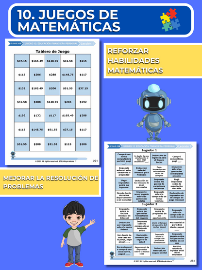 ¡Mathtástico! 5to Grado Unidad 12: EDUCACIÓN FINANCIERA PERSONAL - Libro Electrónico