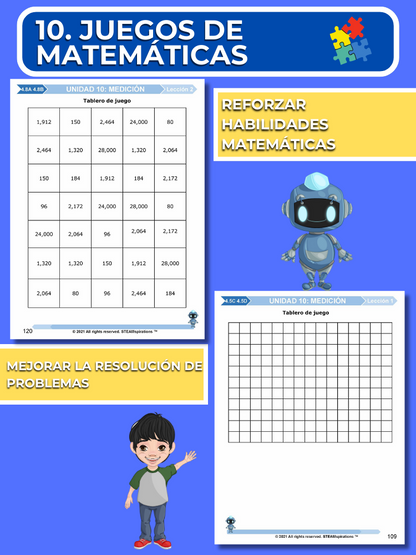 ¡Mathtástico! Paquete de Matemáticas de 4to Grado Unidad 10: Medición - Libro Electrónico