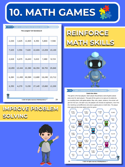 Mathtastico! 5th Grade Math Bundle Unit 1 Operations of Whole Numbers - E-Book