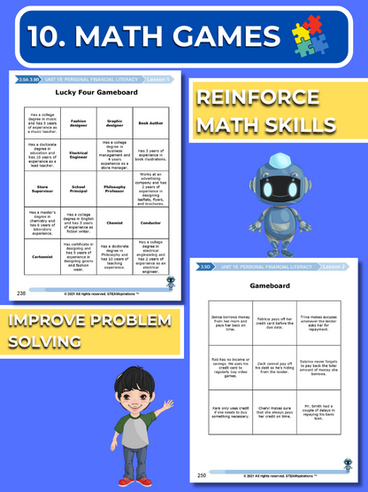 Mathtastico! 3rd Grade Math Bundle Unit 15 (Personal Financial Literacy) - E-Book