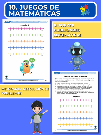 ¡Mathtástico! 2do Grado Unidad 2: Números Enteros en una Recta Numérica - Libro Electrónico