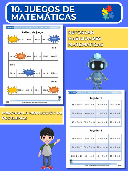 ¡Mathtástico! 4to Grado Unidad 5: DIVIDIR NÚMEROS ENTEROS - Libro Electrónico