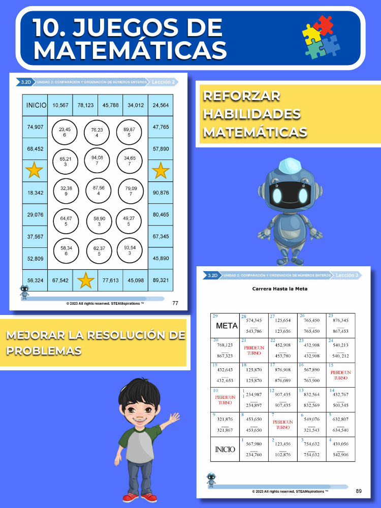 ¡Mathtástico! 3er Grado Unidad 2: Comparación Y Ordenación De Números Enteros - Libro Electrónico