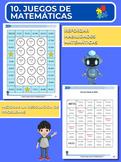 ¡Mathtástico! 3er Grado Unidad 2: Comparación Y Ordenación De Números Enteros - Libro Electrónico