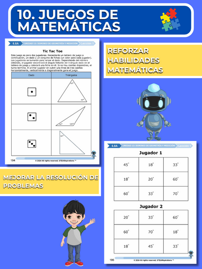 ¡Mathtástico! 6to Grado Unidad 13: Dominio de Geometría y Medición- Libro Electrónico