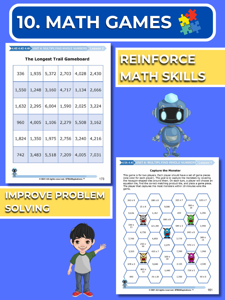 Mathtastico! 4th Grade Math Bundle Unit 4 Multiplying Whole Numbers - E-Book