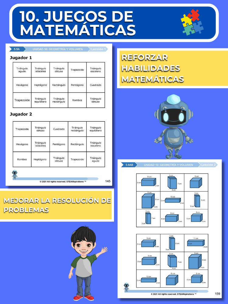 ¡Mathtástico! 5to Grado Unidad 10: GEOMETRÍA Y VOLUMEN - Libro Electrónico