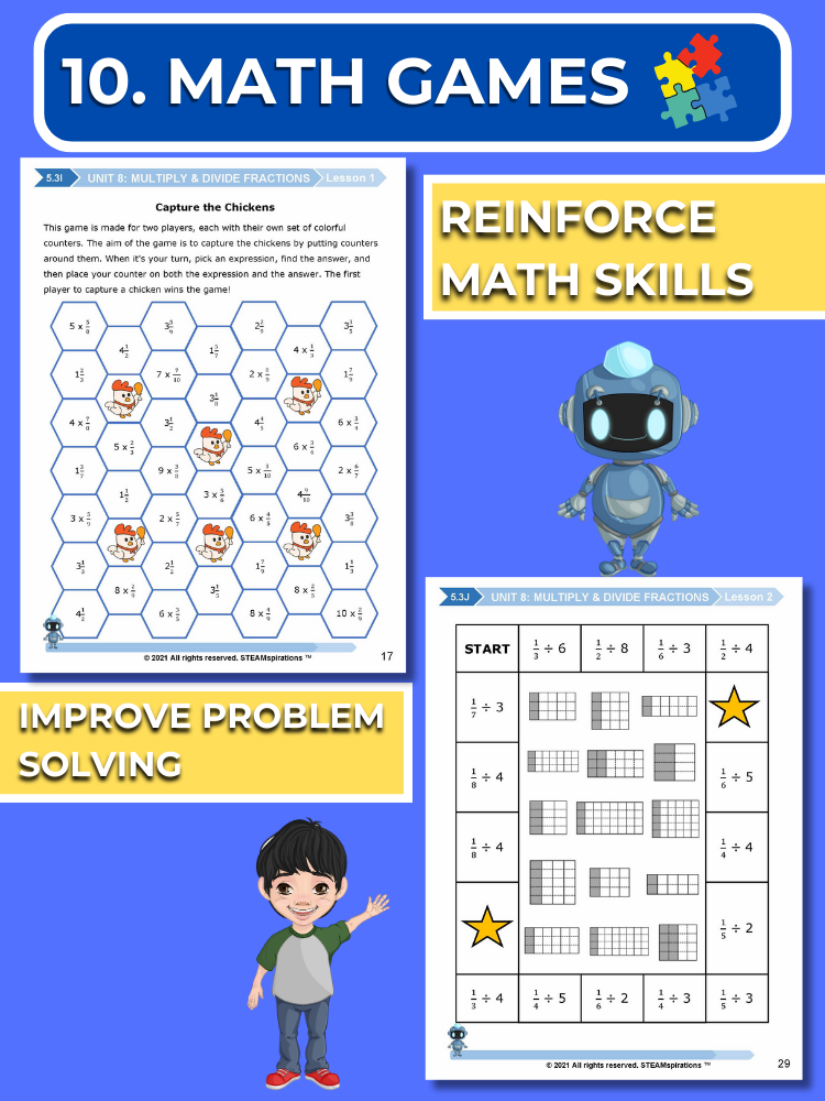 Mathtastico! 5th Grade Math Bundle Unit 8 Multiply & Divide Fractions - E-Book