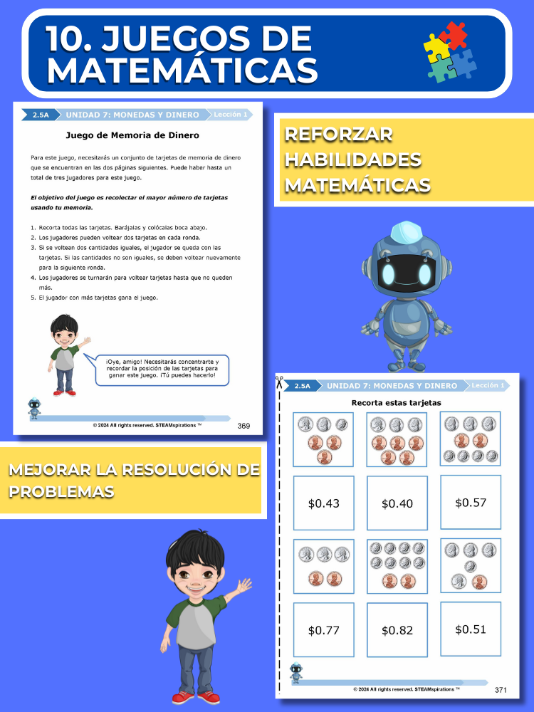 ¡Mathtástico! 2do Grado Unidad 7: Monedas y Dinero - Libro Electrónico