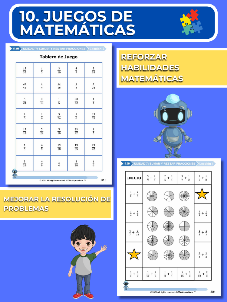 ¡Mathtástico! 5to Grado Unidad 7: SUMAR Y RESTAR FRACCIONES - Libro Electrónico