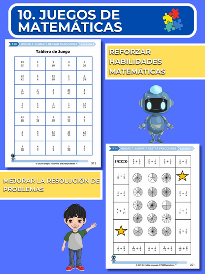 ¡Mathtástico! 5to Grado Unidad 7: SUMAR Y RESTAR FRACCIONES - Libro Electrónico