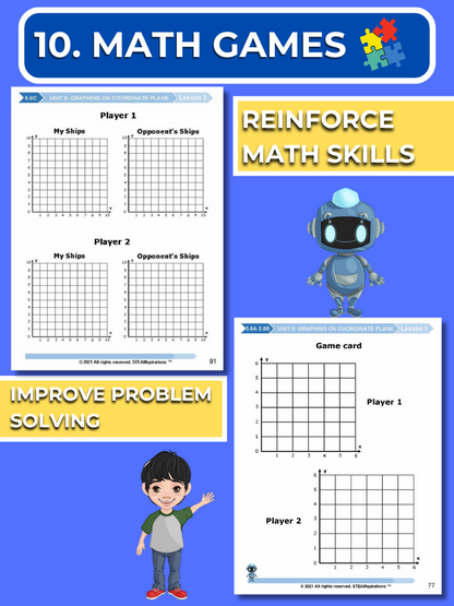 Mathtastico! 5th Grade Math Bundle Unit 9 Graphing On Coordinate Plane - E-Book