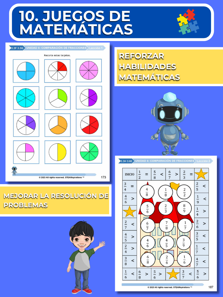 ¡Mathtástico! 3er Grado Unidad 4: Comparación De Fracciones - Libro Electrónico