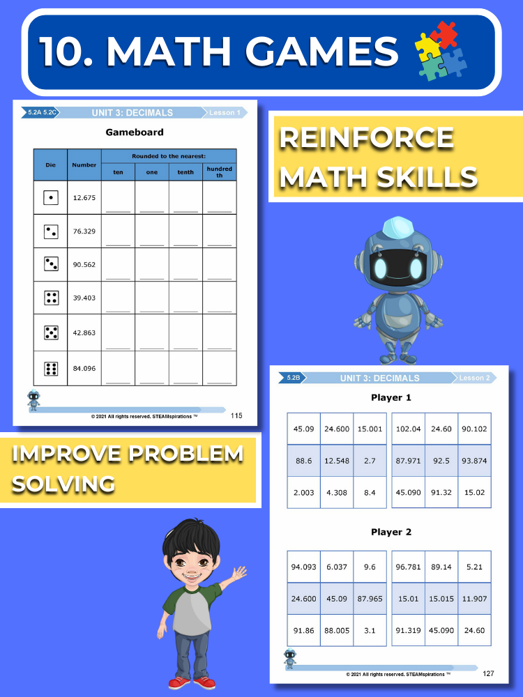 Mathtastico! 5th Grade Math Bundle Unit 3 Decimals - E-Book