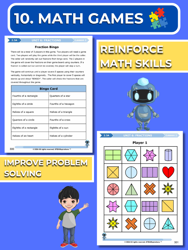 Mathtastico! 2nd Grade Math Bundle Unit 6 Fractions - E-Book