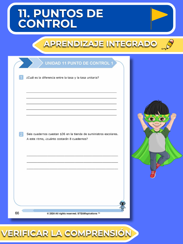 ¡Mathtástico! 6to Grado Unidad 11: Entendiendo Razones, Tasas y Porcentajes- Libro Electrónico