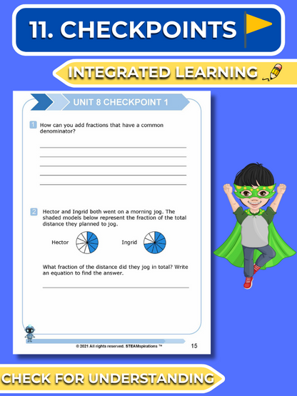 Mathtastico! 4th Grade Math Bundle Unit 8 Adding & Subtracting Fractions - E-Book