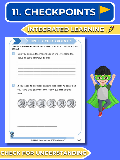 Mathtastico! 2nd Grade Math Bundle Unit 7 Coins & Currency - E-Book