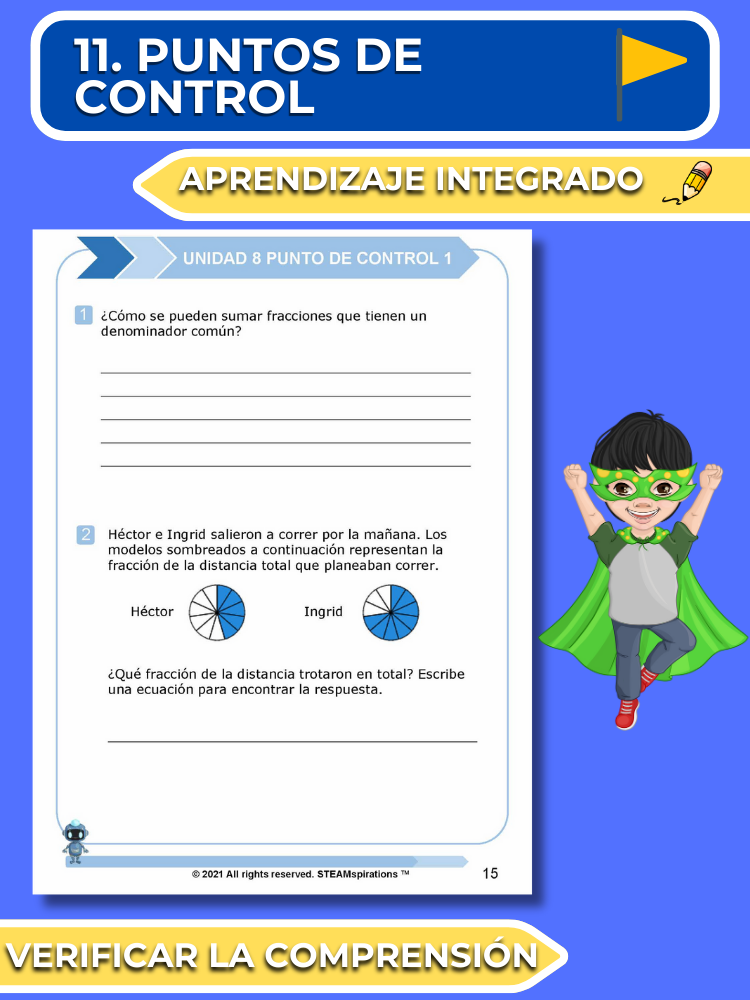 ¡Mathtástico! 4to  Grado Unidad 8: SUMAR Y RESTAR FRACCIONES - Libro Electrónico