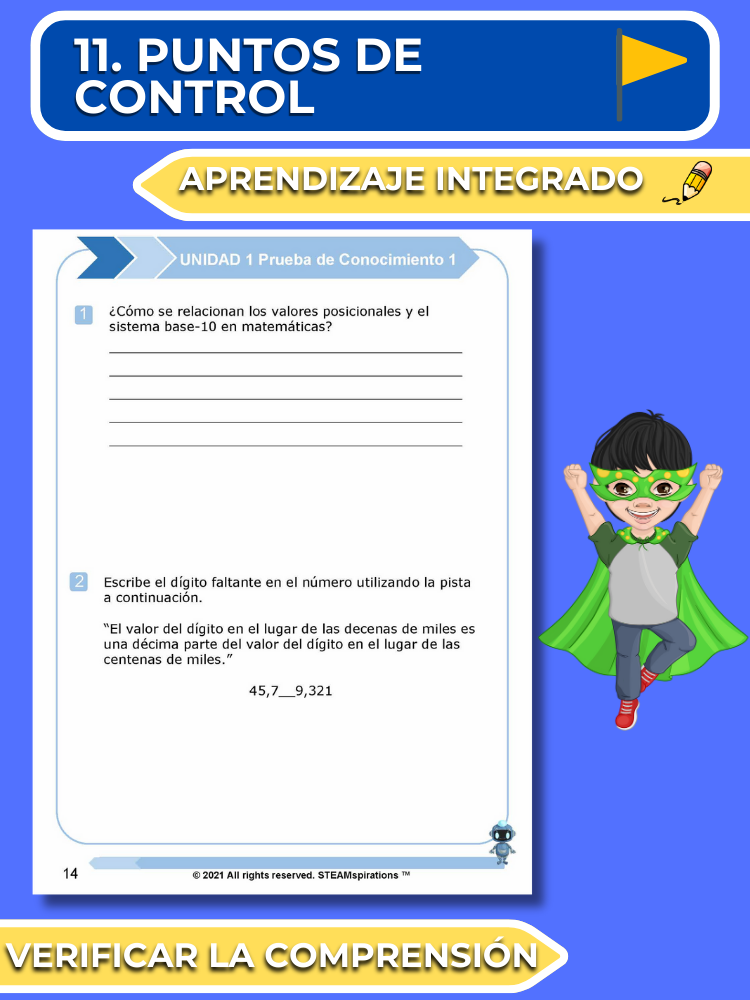 ¡Mathtástico! 4to Grado Unidad 1: VALOR POSICIONAL DE LOS NÚMEROS ENTEROS - Libro Electrónico