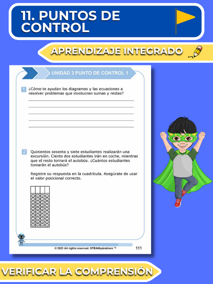 ¡Mathtástico! Paquete de Matemáticas de 4to Grado Unidad 3: SUMAS Y RESTAS - Libro Electrónico