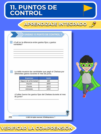 ¡Mathtástico! 4to Grado Unidad 13: EDUCACIÓN FINANCIERA PERSONAL - Libro Electrónico