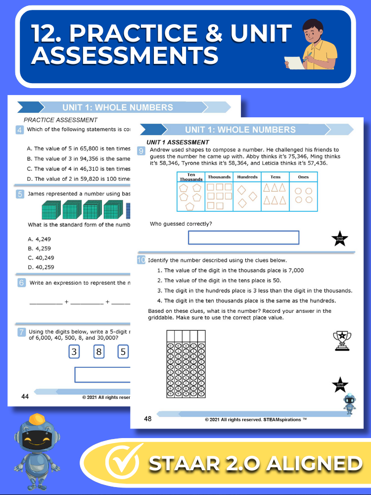 Mathtastico! 3rd Grade Math Bundle Unit 1 Place Value Foundation - E-Book