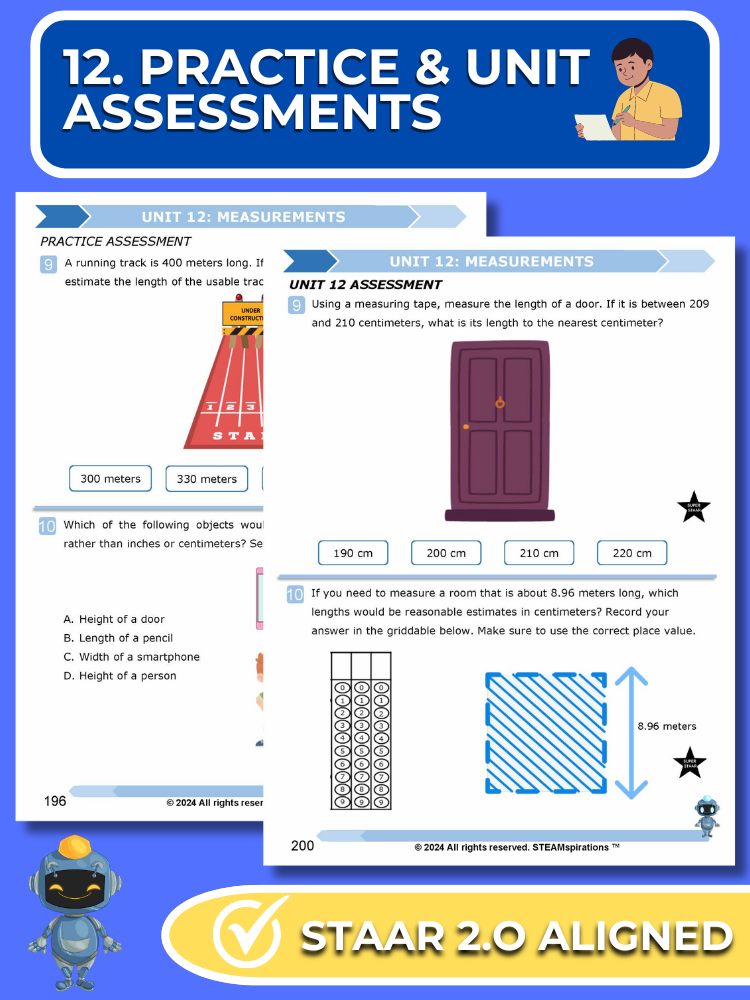 Mathtastico! 2nd Grade Math Bundle Unit 12 Measurements - E-Book