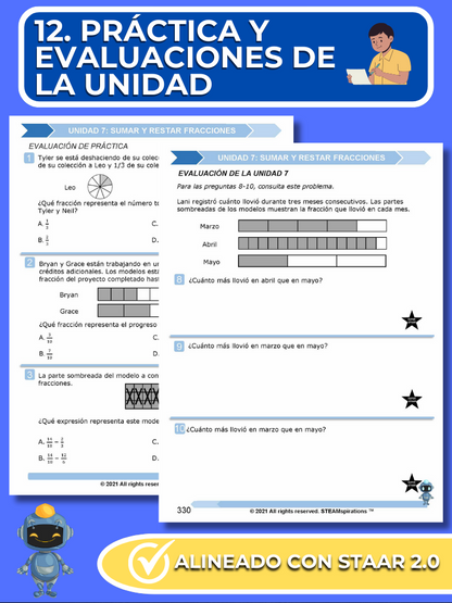 ¡Mathtástico! 5to Grado Unidad 7: SUMAR Y RESTAR FRACCIONES - Libro Electrónico