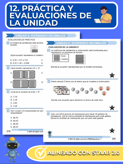 ¡Mathtástico! 5to Grado Unidad 6: DIVISIÓN DE DECIMALES - Libro Electrónico