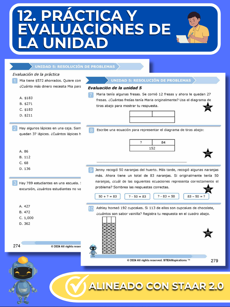 ¡Mathtástico! 2do Grado Unidad 5: Resolución De Problemas - Libro Electrónico