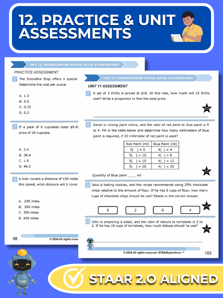 Mathtastico! 6th Math Unit 11 Understanding Ratios, Rates, and Percentages - E-Book