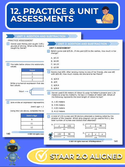 Mathtastico! 4th Grade Math Bundle Unit 3 Addition & Subtraction - E-Book