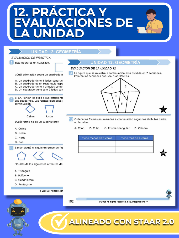 ¡Mathtástico! Paquete de Matemáticas de 3er Grado Unidad 12: Geometría - Libro Electrónico